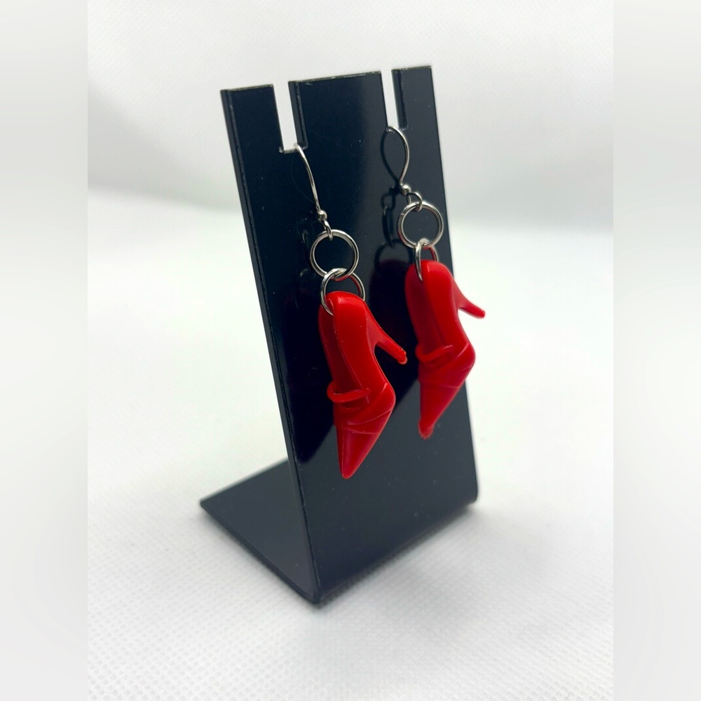 Handmade Barbiecore/Barbie red classic high heel earrings
